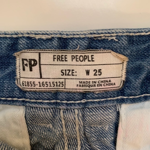 Free People Lace Trim Jean Shorts - Picture 3 of 3